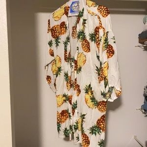 Soft cotton pineapple robe